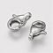 Tarnish Resistant 304 Stainless Steel Lobster Claw Clasps, Stainless Steel Color, 9.5x6x3.5mm, Hole: 1mm