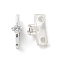 Brass Clear Cubic Zirconia Spacer Bars, Long-Lasting Plated, Rectangle, Silver, 6x11x1~4mm, Hole: 1.6mm