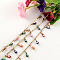 Handmade Brass Teardrop Enamel Beaded Chains, Soldered, with Spool, Evil Eye, Raw(Unplated), Colorful, 10x4mm, about 32.8 Feet(10m)/roll