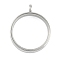 304 Stainless Stee Locket Pendants, with Glass, Flat Round Charm, Stainless Steel Color, 36x29x6mm, Hole: 5mm