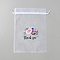 Thank You Flower Printed Organza Drawstring Bags, Candy Storage Bags, Rectangle, White, 18x12.7x0.01cm