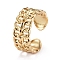 Brass Cuff Rings, Open Rings, Long-Lasting Plated, Curb Chain Shape, Real 18K Gold Plated, US Size 5 1/4, Inner Diameter: 16mm