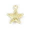 Rack Plating Alloy Pendants, Star Charms, Lead Free & Nickel Free & Cadmium Free, Golden, 14.5x12.5x5mm, Hole: 1.6mm