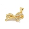Rack Plated Brass with Cubic Zirconia Pendant, Lead Free & Cadmium Free, Long-Lasting Plated, Bowknot, Clear, Real 18K Gold Plated, 12x20.5x6mm, Hole: 5x3.5mm