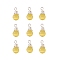 Cat Eye Pendants, with Silver Plated Iron Findings, Round, Yellow, 15mm, Beads: 8mm