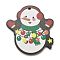 Wood Pendants, Christmas Theme Charms, Snowman, 45x43.5x2.5mm, Hole: 2mm