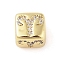 Brass Micro Pave Clear Cubic Zirconia European Beads, Cube, Aries, 8x8x7.5mm, Hole: 4.5mm
