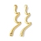 Brass Wave Shape Connector Charms, Lead Free & Cadmium Free, Long-lasting Plated, Lead Free & Cadmium Free, Real 18K Gold Plated, 34.5x7.5x2mm, Hole: 1.5mm