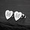 Heart 201 Stainless Steel Stud Earrings, Stainless Steel Color, Letter M, 10x10mm
