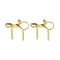 Brass Stud Earrings, Bowknot, Real 18K Gold Plated, 22~28x34~38mm