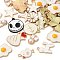 Alloy Enamel Pendants, Mixed Shape, Mixed Metal Color, White, 8~40x4.5~30.5x1~5mm, Hole:0.8~3mm