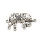 Tibetan Style Alloy Chandelier Components Links, Elephant, Lead Free & Cadmium Free, Antique Silver, 19.5x33.5x4.5mm, Hole: 1.6mm, about 400pcs/1000g