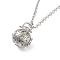 Brass Pendant Necklaces, with Iron Rolo Chains, Round, 32.20 inch(81.8cm), Pendant: 32x25x21mm