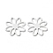 Spray Painted 201 Stainless Steel Filigree Joiners, Flower, White, 16x1mm, Inner Diameter: 2.5x4.5mm