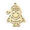 Christmas Theme 304 Stainless Steel Pendants, Laser Cut, Real 18K Gold Plated, Santa Claus, 23.5x17x1mm, Hole: 1.5mm