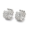 Brass Micro Pave Cubic Zirconia Cuff Earrings for Women, Platinum, 15x11mm