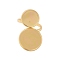 304 Stainless Steel Open Cuff Ring Findings, Pad Ring Setting, Flat Round, Real 18K Gold Plated, Inner Diameter: 17mm, Tray: 16mm & 12mm
