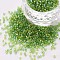 Glass Cylinder Beads, Seed Beads, Transparent Colours Rainbow, Round Hole, Yellow Green, 1.5~2x1~2mm, Hole: 0.8mm, about 8000pcs/bag, about 1pound/bag