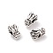 Tibetan Style Alloy Beads, Dragon Head, Antique Silver, 12x7.5x8mm, Hole: 3mm