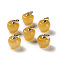 Cat Eye Pendants, with Iron Loops, Dyed, Apple, Gold, 15x13.5mm, Hole: 5x3mm