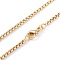 Brass Box Chain Necklaces, with Lobster Claw Clasps, Long-Lasting Plated, Real 18K Gold Plated, 17.32 inch(44cm), 2mm