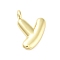 Rack Plating Brass Balloon Letter Pendants, Cadmium Free & Lead Free, Long-Lasting Plated, Real 18K Gold Plated, Letter Y, 17x12x4.5mm, hole: 2.5mm