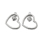 Brass Micro Pave Cubic Zirconia Pendants, Cadmium Free & Nickel Free & Lead Free, Heart, Real Platinum Plated, 16.5x20.5x1.5mm, Hole: 1.5mm