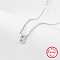 Rhodium Plated 925 Sterling Silver Micro Pave Cubic Zirconia Pendant Necklaces for Women, Letter, Letter B, 14.17 inch(36cm)