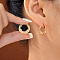 Brass Clear Cubic Zirconia Star Hoop Earrings, Golden, 19x17mm