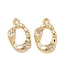 Brass Micro Pave Clear Cubic Zirconia Pendants, Nickel Free, Oval, Real 18K Gold Plated, 19.5x12x2.8mm, Hole: 1.8mm