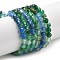 Gradient Color Natural Agate Beads Strands, Dyed & Heated, Faceted Round, Green, 4mm, Hole: 0.8mm, about 104pcs/strand, 15.31~15.35''(38.9~39cm)