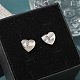 Серьги-гвоздики из латуни с микропаве из прозрачного кубического циркония EJEW-K299-01P-L-1