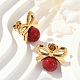 Серьги-гвоздики из нержавеющей стали 304 с эмалью EJEW-G423-10G-02-1