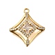 Латунные микропаве прозрачные подвески с фианитом KK-U065-18G-1
