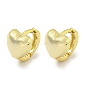Серьги-кольца из латуни в форме сердца EJEW-L211-011F-G