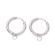 Фурнитура для сережек-колец Huggie Hoop из нержавеющей стали 201 STAS-P283-01R-P