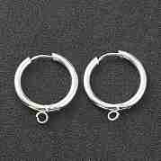 201 фурнитура для сережек-колец Huggie Hoop из нержавеющей стали STAS-P283-01H-S