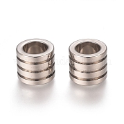 Рифленые бусины из нержавеющей стали 201 STAS-L238-009A-P