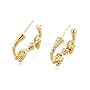 Серьги-гвоздики из латуни EJEW-G322-14G