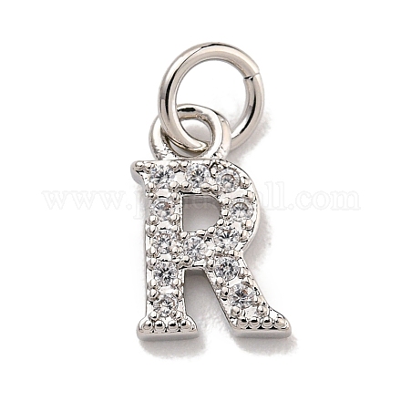 Буквица из латуни с подвесками из кубического циркония KK-Q814-26R-P-1
