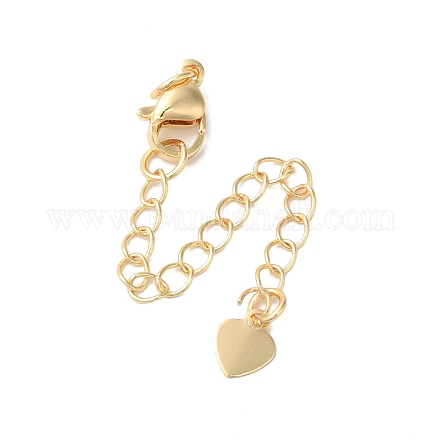 Латунные концы стойки с цепочкой и застежками-карабами KK-F873-03LG-1