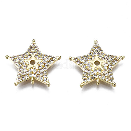 Латунные микропаве прозрачные подвески с фианитом ZIRC-S069-033G-1