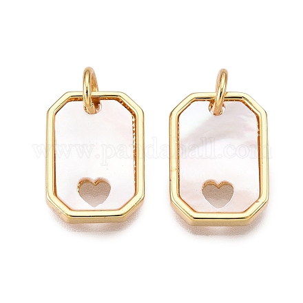Подвески из латуни и ракушек KK-N254-212G-1