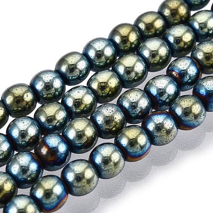 Немагнитные синтетический гематит бисер пряди G-S096-4mm-1-1