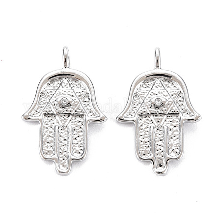 Латунные микропаве прозрачные подвески с фианитом KK-S356-539P-NF-1
