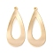 Brass Pendants, Cadmium Free & Nickel Free & Lead Free, Teardrop, Hollow, Real 18K Gold Plated, 35x15x0.8mm, Hole: 1.5mm