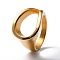 304 Stainless Steel Wide Band Rings, Golden, US Size 6~9(16.5~19mm)