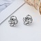 Hollow Rose Brass Stud Earrings, Women Luxury Fashion Ear Jewelry