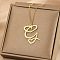 304 Stainless Steel Heart Initial Pendant Necklaces for Women Men, Golden, Letter G, 15.75~17.72 inch(40~45cm)