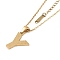 Ion Plating(IP) Initial Letter 304 Stainless Steel Pendant Necklaces, Real 18K Gold Plated, Letter Y, 15.87 inch(40.3cm), Pendant: about 17x14mm